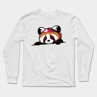 Sneaky japanese red panda so cute Long Sleeve T-Shirt